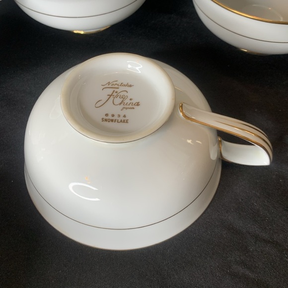Set of 6 vintage MCM Noritake SNOWFLAKE tea cups - Picture 6 of 6